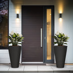 Ensemble de 2 grands pots ronds en plastique noir pour fleurs d'intérieur et d'extérieur