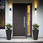 Ensemble de 2 grands pots ronds en plastique noir pour fleurs d'intérieur et d'extérieur