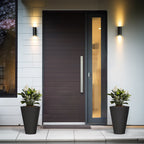 Ensemble de 2 grands pots ronds en plastique noir pour fleurs d'intérieur et d'extérieur