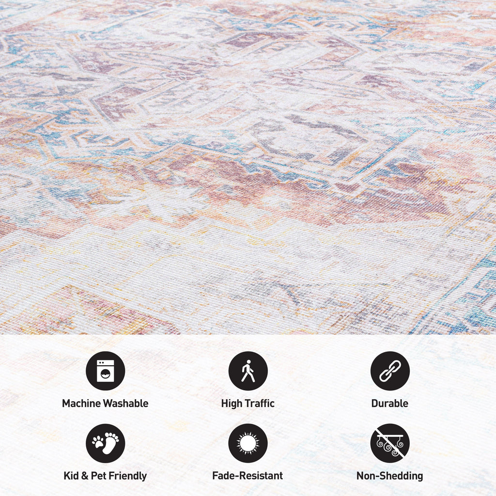 Tapis bohème vieilli lavable en machine