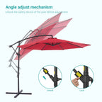 Parasol de patio décalé BONOSUKI de 10 pieds, parasol suspendu d'extérieur