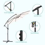 Parasol de patio décalé BONOSUKI de 10 pieds, parasol suspendu d'extérieur