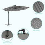 Parasol de patio décalé BONOSUKI de 10 pieds, parasol suspendu d'extérieur