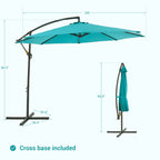 Parasol de patio décalé BONOSUKI de 10 pieds, parasol suspendu d'extérieur
