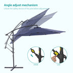 Parasol de patio décalé BONOSUKI de 10 pieds, parasol suspendu d'extérieur