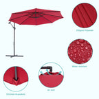 Parasol de patio décalé BONOSUKI de 10 pieds, parasol suspendu d'extérieur