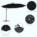 Parasol de patio décalé BONOSUKI de 10 pieds, parasol suspendu d'extérieur