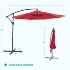 Parasol de patio décalé BONOSUKI de 10 pieds, parasol suspendu d'extérieur
