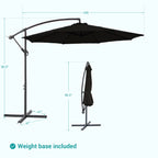 Parasol de patio décalé BONOSUKI de 10 pieds, parasol suspendu d'extérieur