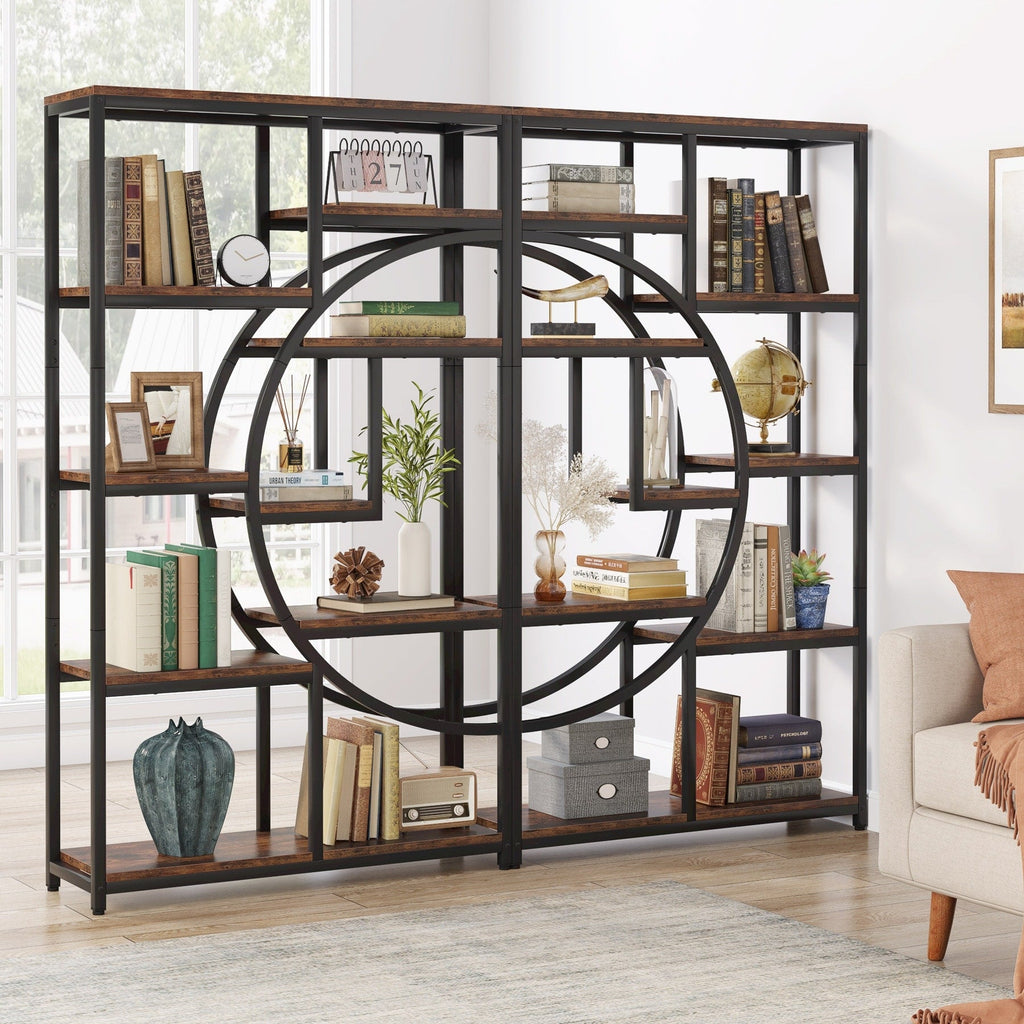 Bibliothèque industrielle à 5 étagères pour chambre, salon, bureau