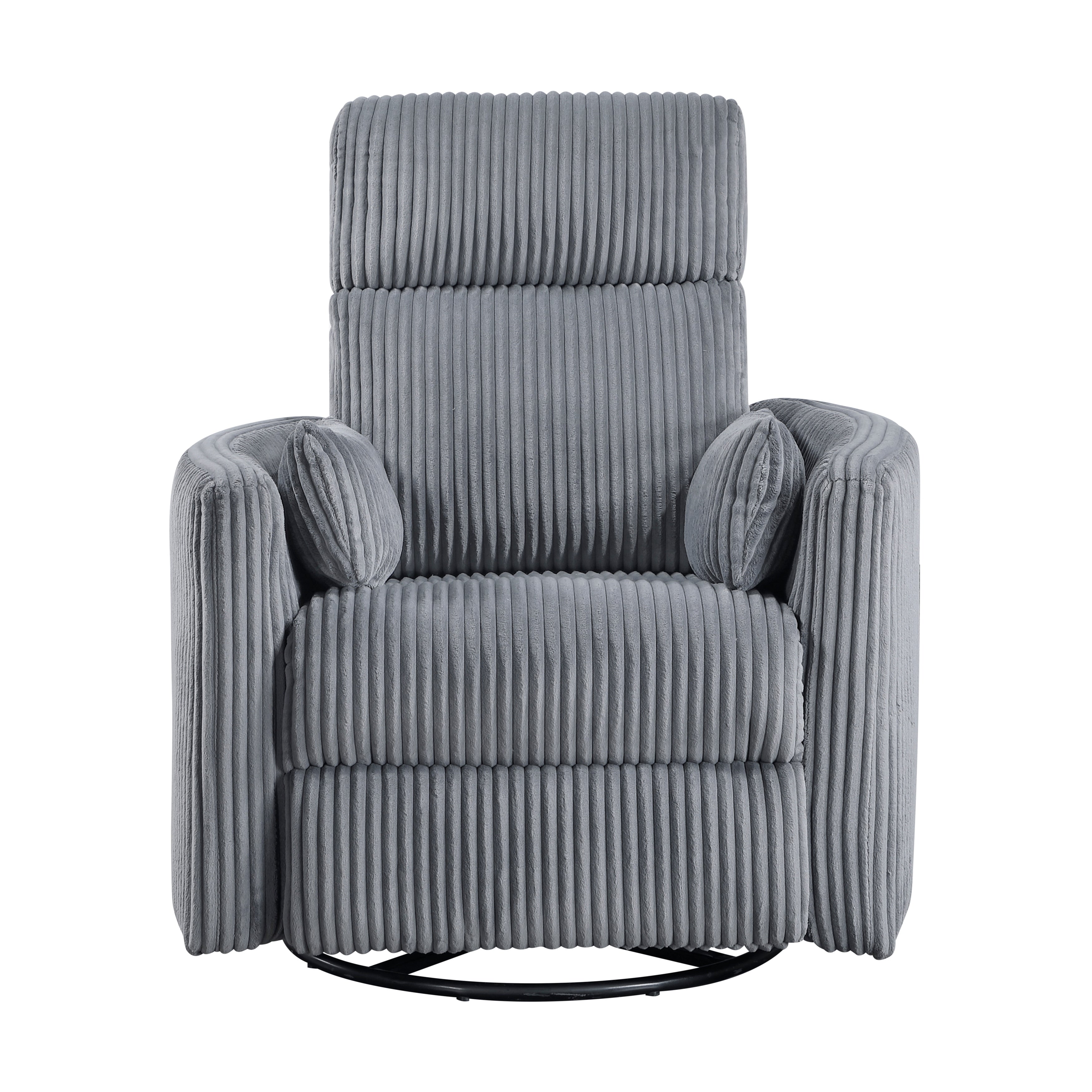 Fauteuil inclinable manuel pivotant en velours côtelé Braidy