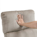 Fauteuil inclinable manuel pivotant en velours côtelé Braidy