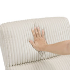 Fauteuil inclinable manuel pivotant en velours côtelé Braidy