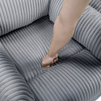 Fauteuil inclinable manuel pivotant en velours côtelé Braidy