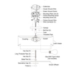 Plafonnier moderne du milieu du siècle de Burnaby avec abat-jour tambour en lin blanc