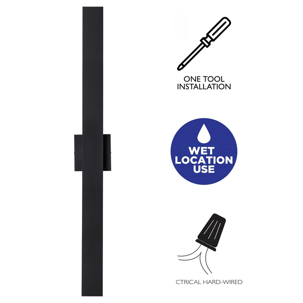 Applique murale extérieure LED en aluminium noir mat à 2 lumières C Cattleya