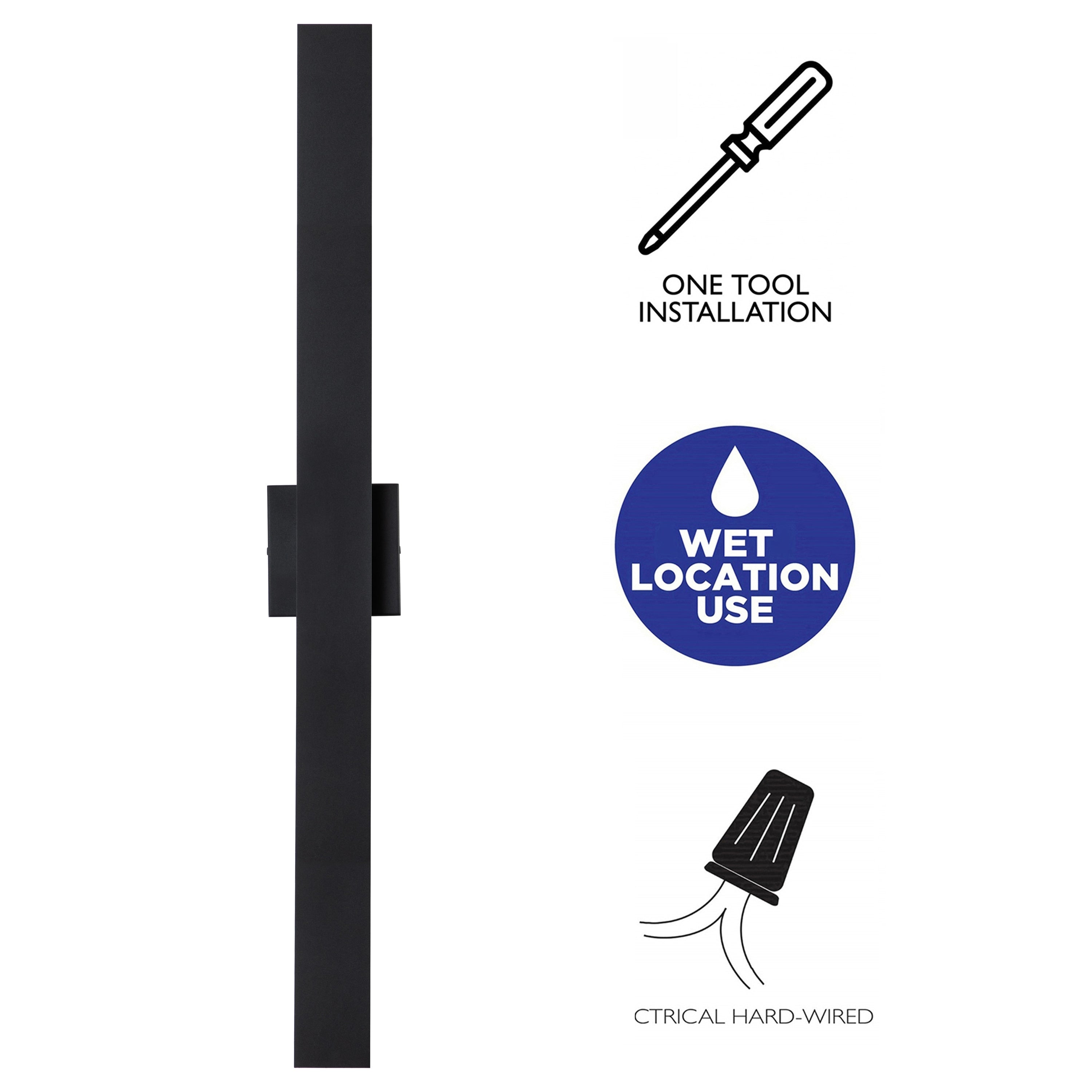 Applique murale extérieure LED en aluminium noir mat à 2 lumières C Cattleya