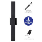 Applique murale extérieure LED en aluminium noir mat à 2 lumières C Cattleya