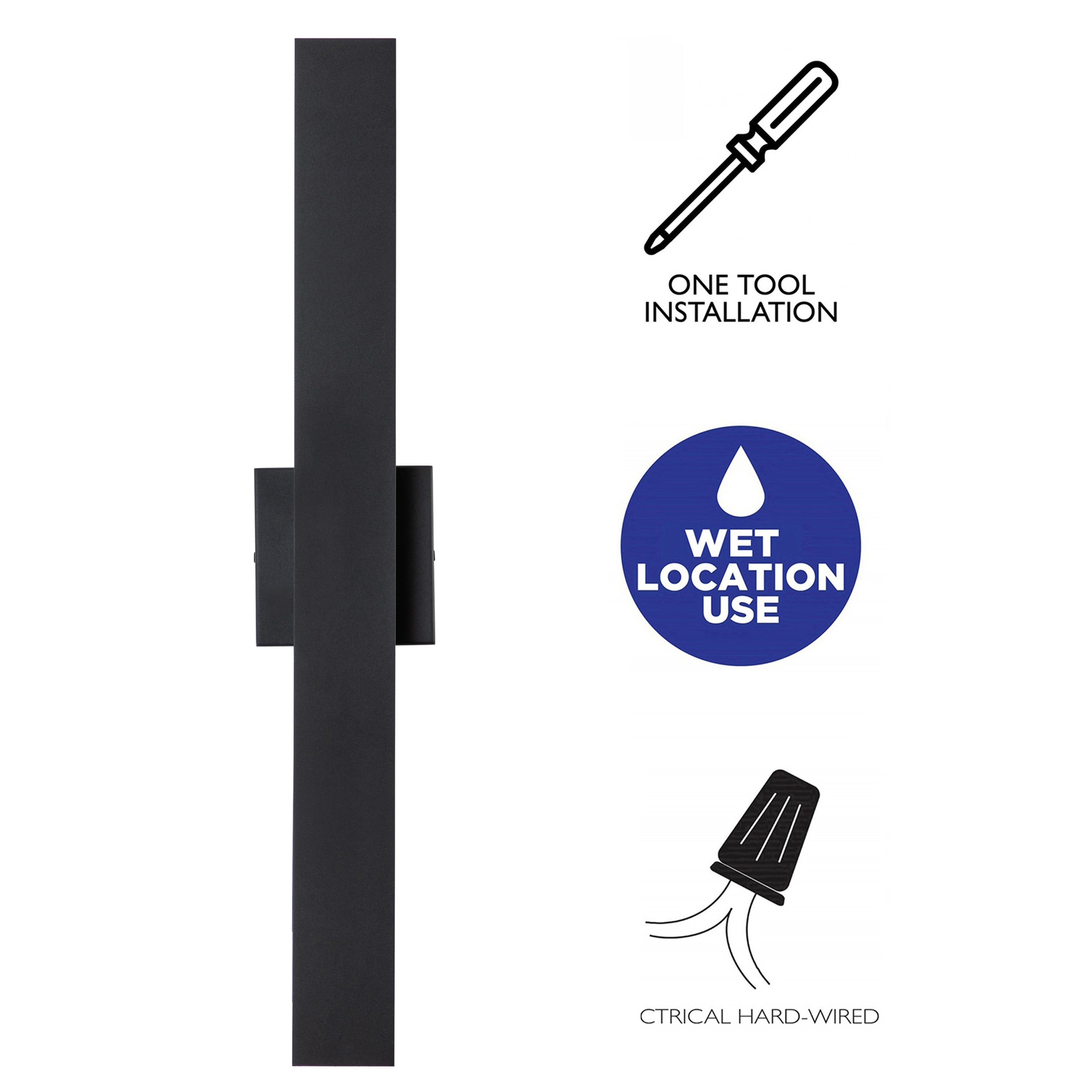 Applique murale extérieure LED en aluminium noir mat à 2 lumières C Cattleya