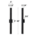 Applique murale extérieure LED en aluminium noir mat à 2 lumières C Cattleya