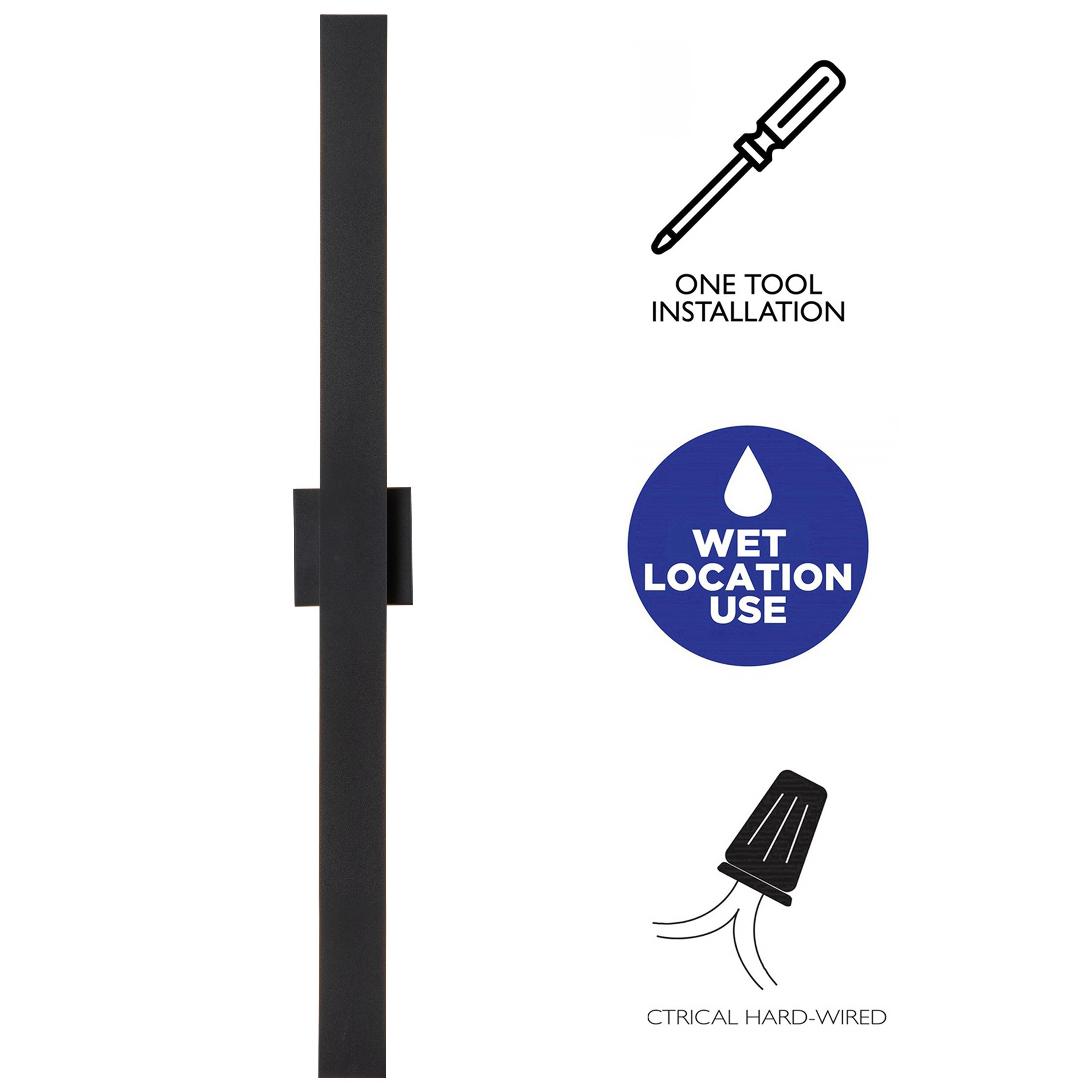 Applique murale extérieure LED en aluminium noir mat à 2 lumières C Cattleya