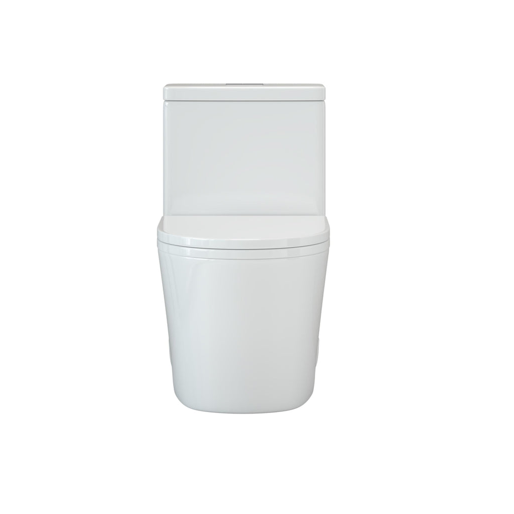 Toilette compacte monobloc CB HOME 24 po, siphon moderne à double chasse, siège à fermeture douce, hauteur confortable 16,5 po