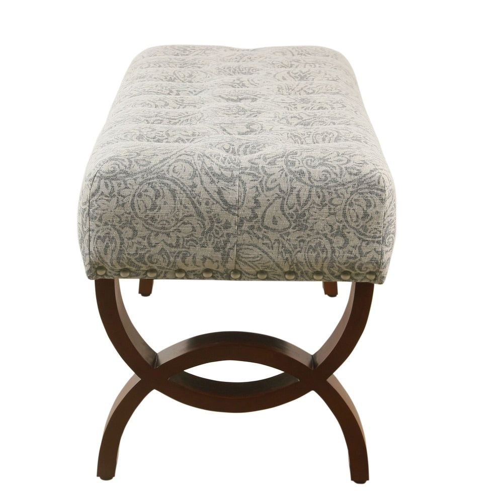 Banc capitonné Carolina avec garniture cloutée