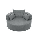 Fauteuil d'appoint en chenille, fauteuil rond avec base pivotante à 360 degrés et 3 coussins amovibles