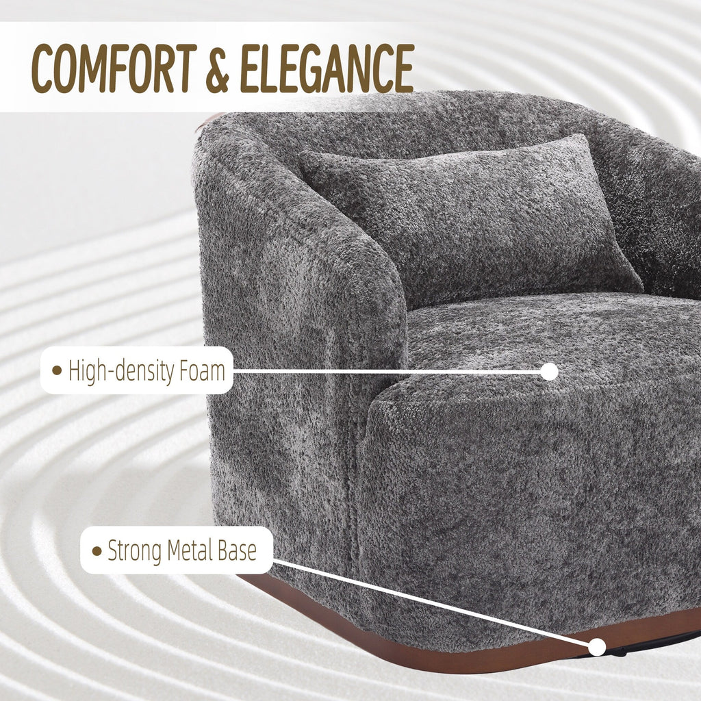 Fauteuil pivotant en chenille, canapé d'appoint confortable à 360 degrés pour salon, chambre et bureau avec coussin amovible