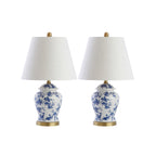 Lampe de table Choi 22 Chinoiserie, bleu/blanc (lot de 2) par JONATHAN Y