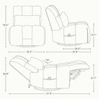 Fauteuil inclinable électrique Cole pivotant avec support lombaire