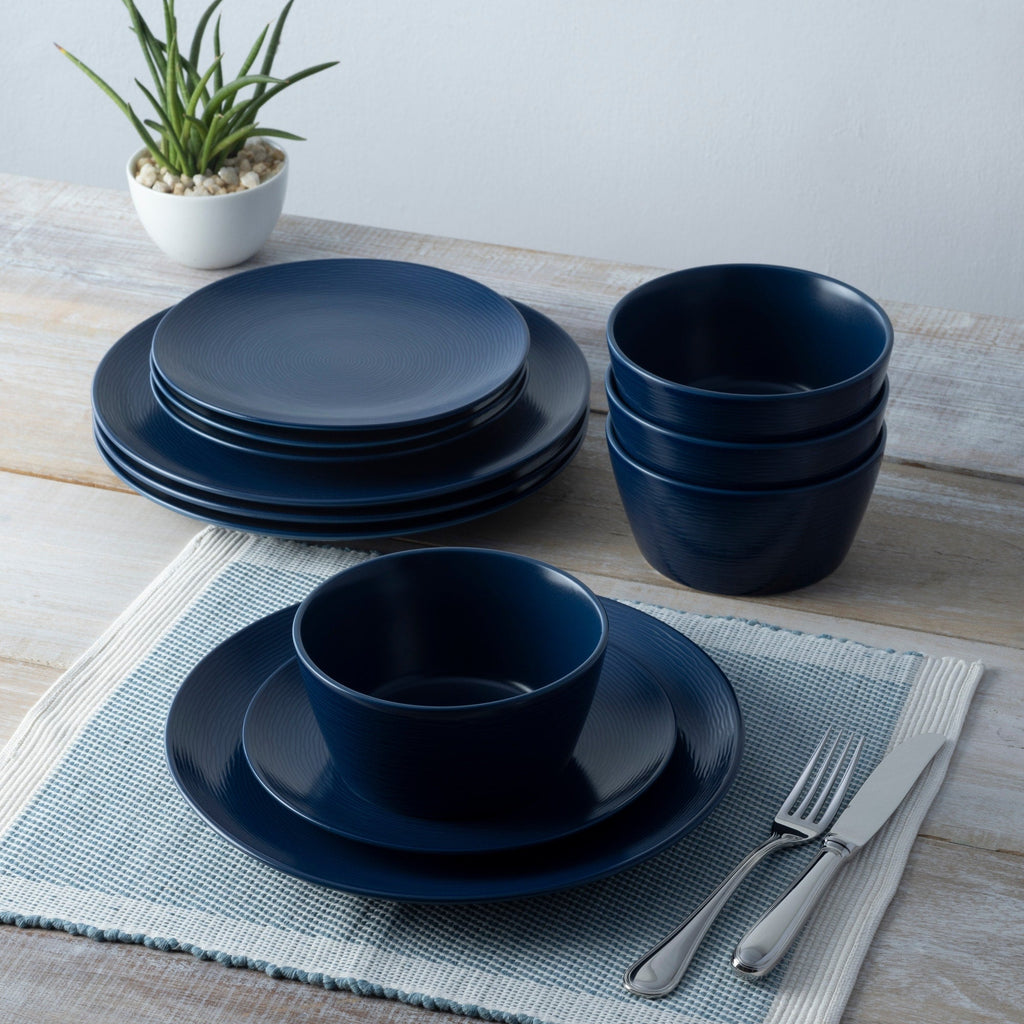 Service de table Noritake Colorscapes Swirl 12 pièces, coupe, service pour 4 personnes