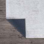 Tapis contemporain à rayures usées lavable en machine