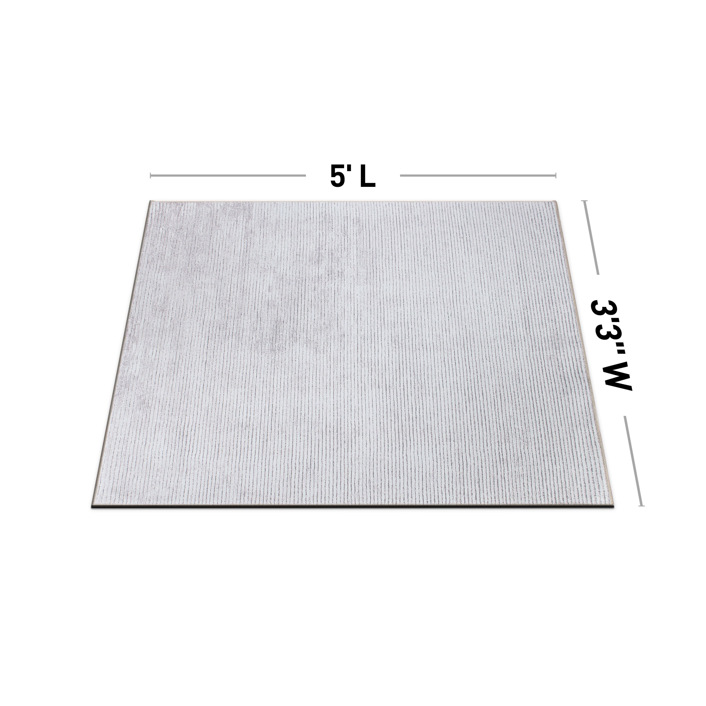 Tapis contemporain à rayures usées lavable en machine