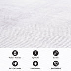 Tapis contemporain à rayures usées lavable en machine