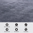 Tapis contemporain à rayures usées lavable en machine