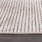 Tapis contemporain à rayures usées lavable en machine