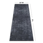 Tapis contemporain à rayures usées lavable en machine