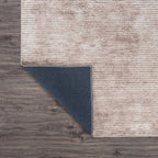 Tapis contemporain à rayures usées lavable en machine