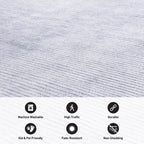 Tapis contemporain à rayures usées lavable en machine