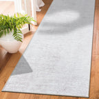 Tapis contemporain à rayures usées lavable en machine