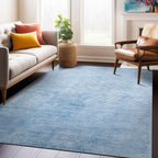 Tapis contemporain à rayures usées lavable en machine