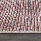 Tapis contemporain à rayures usées lavable en machine