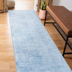 Tapis contemporain à rayures usées lavable en machine