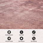 Tapis contemporain à rayures usées lavable en machine
