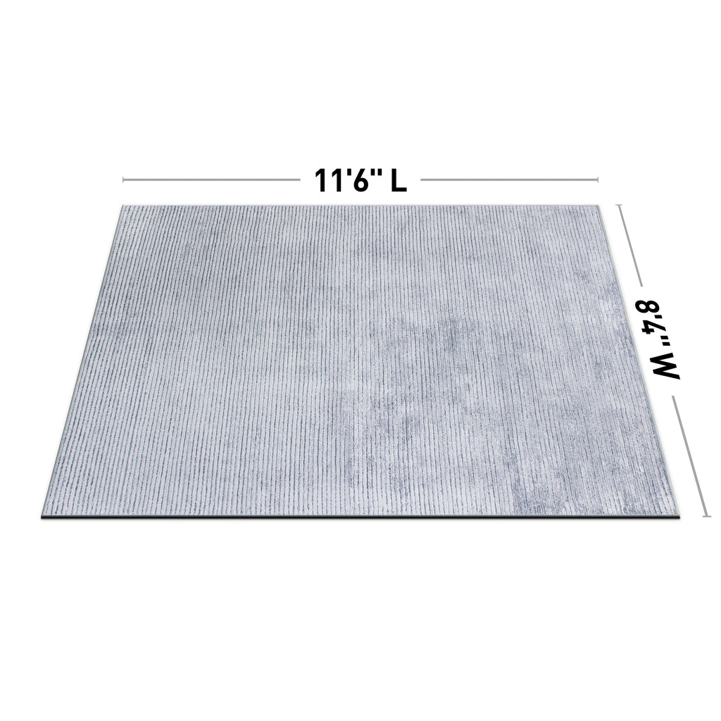 Tapis contemporain à rayures usées lavable en machine