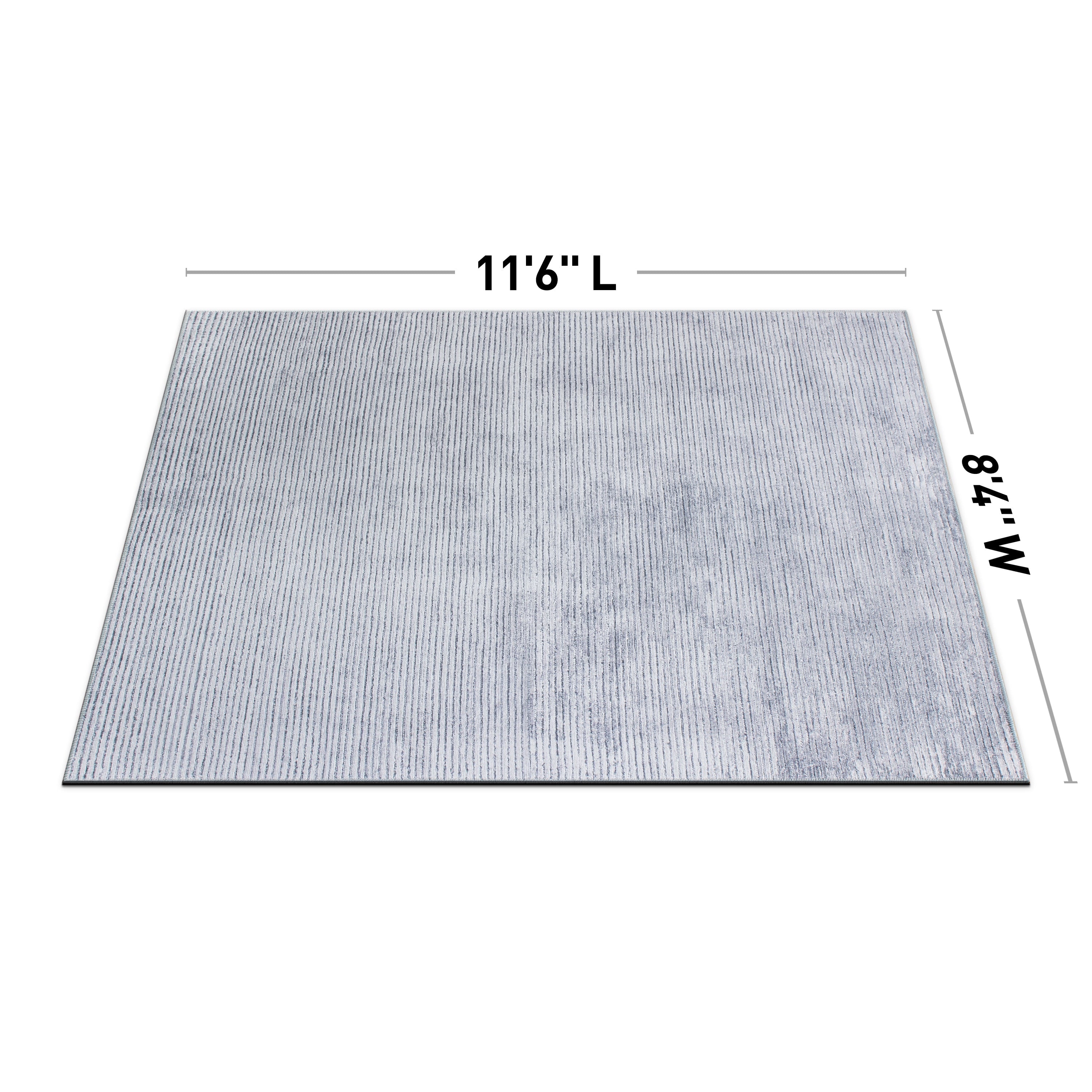 Tapis contemporain à rayures usées lavable en machine