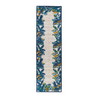 Tapis d'intérieur/extérieur à bordure florale contemporaine