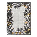 Tapis d'intérieur/extérieur à bordure florale contemporaine