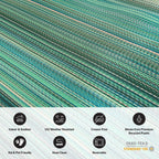 Tapis d'extérieur réversibles en plastique à rayures contemporaines